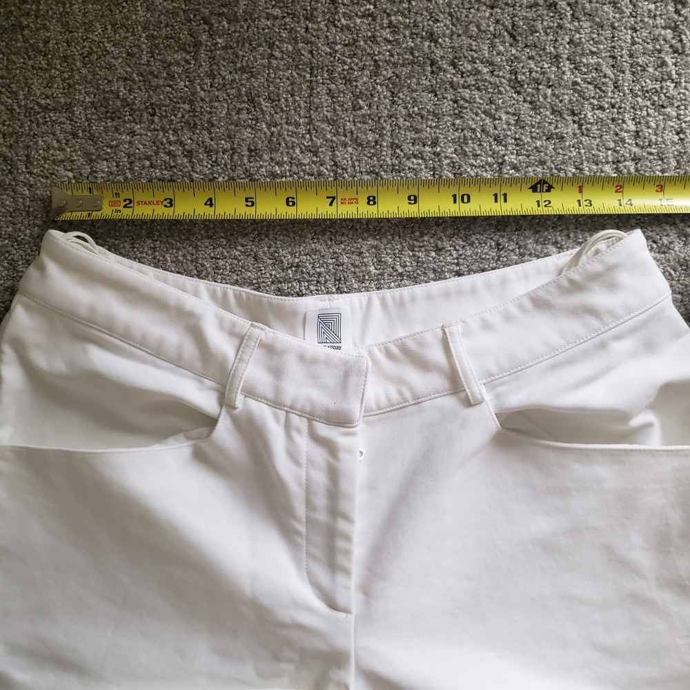 Rosie Assoulin Culottes Wide Leg Bermuda Shorts White Mid Rise Size 6 - Picture 7 of 11